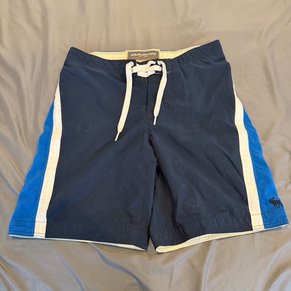 Y2k VTG Abercrombie NY Swim Trunks Mens 36 Blue Board Shorts Mesh Lined